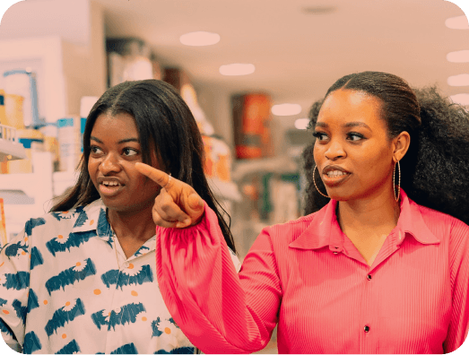 Consumers shopping in a retail store